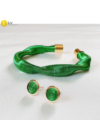 Smaragdzöld, egyedi, kézműves, designer hullám nyaklánc, karkötő - Liv Ékszerek, ékszer 