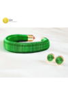 Smaragdzöld, kézműves fülbevaló, és/vagy karkötő, nyaklánc, ékszerszett - Liv Ékszerek 