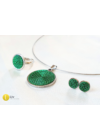 Smaragdzöld, kézműves medál és/vagy gyűrű, fülbevaló 