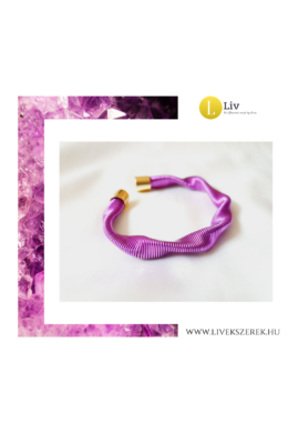 Lila színű, egyedi, kézműves, designer hullám karkötő - Liv Ékszerek, ékszer 