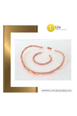 Rosegold, kézműves,vékony környaklánc és/vagy karkötő, fülbevaló 