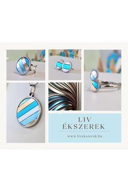 Rózsaszín, beige, ezüst, kézműves, fülbevaló és/vagy medál, nyaklánc 