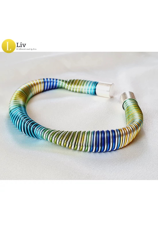 Színes, szivárványos, egyedi, kézműves, designer, karkötő - Liv Ékszerek, ékszer